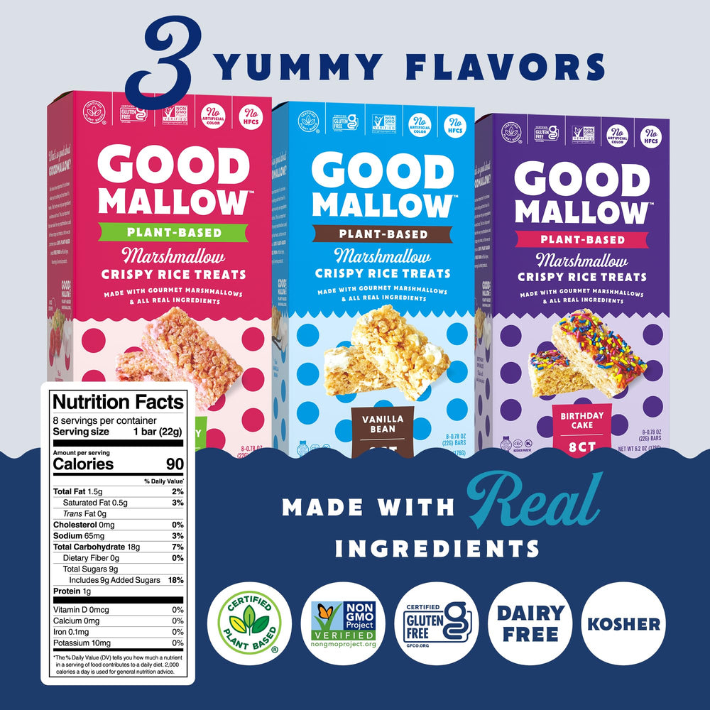 GoodMallow vegan rice crispy treats individually-wrapped for freshness