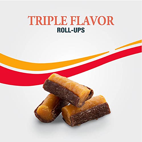 GoodnTasty Triple Flavor Roll-Ups beef close-up, savory meaty aroma.