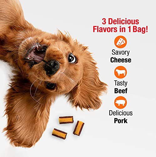 GoodnTasty Triple Flavor Roll-Ups pork close-up, rich scent and chew appeal.