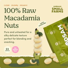 Goodsam organic macadamia nuts label showing no additives.