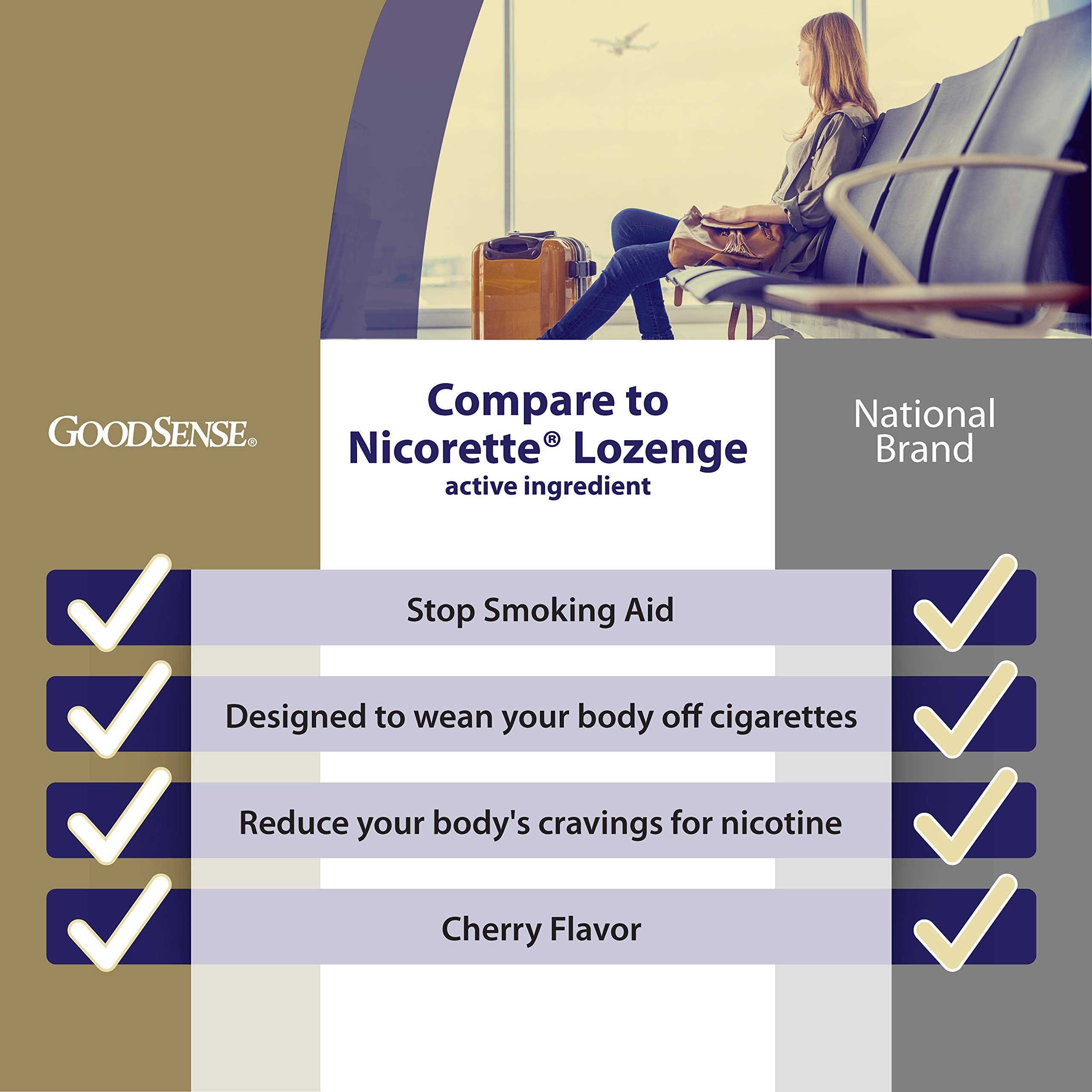 GoodSense cherry lozenge blister pack for on-the-go craving relief