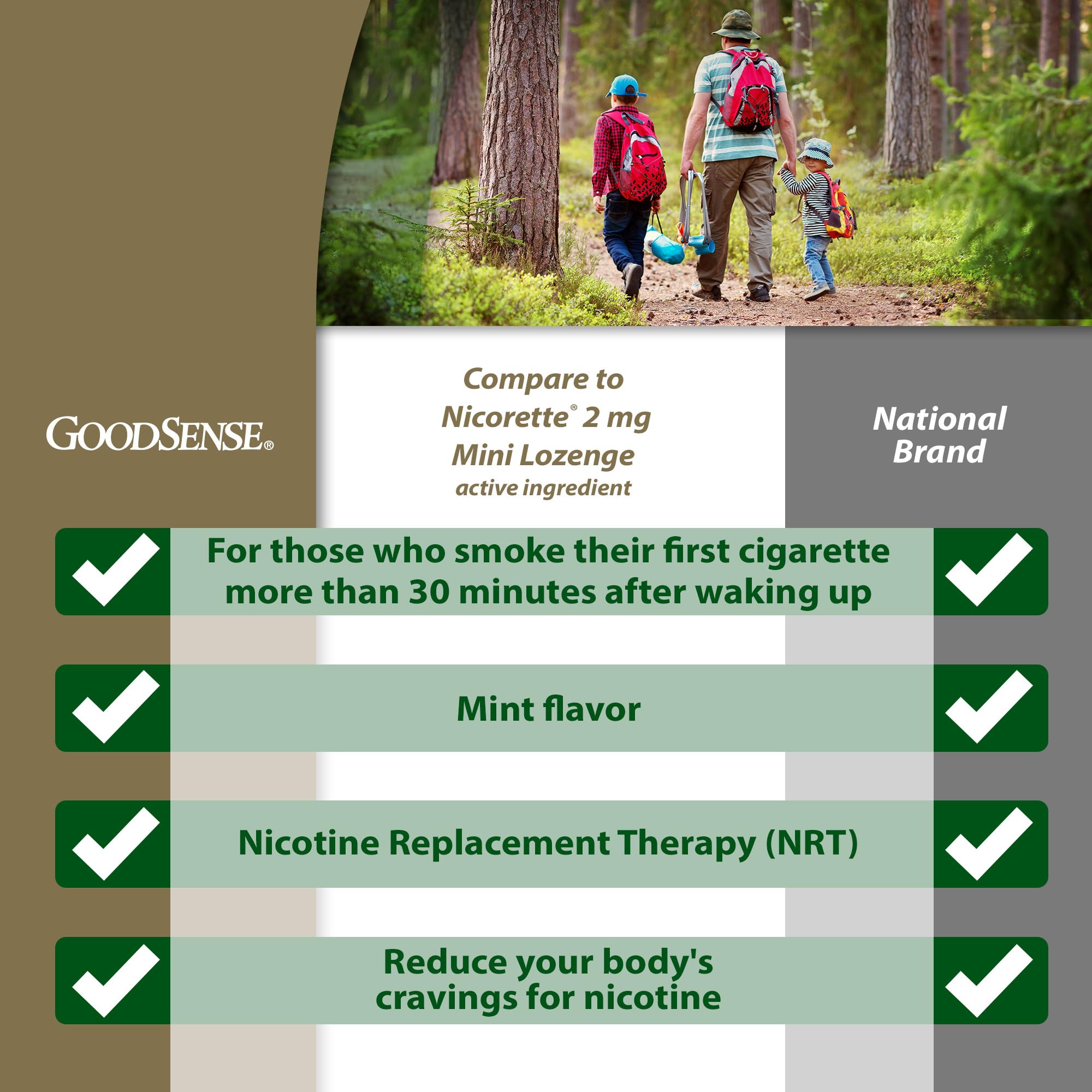 Goodsense Mini Lozenge mint tablet close-up highlighting refreshing mint flavor.