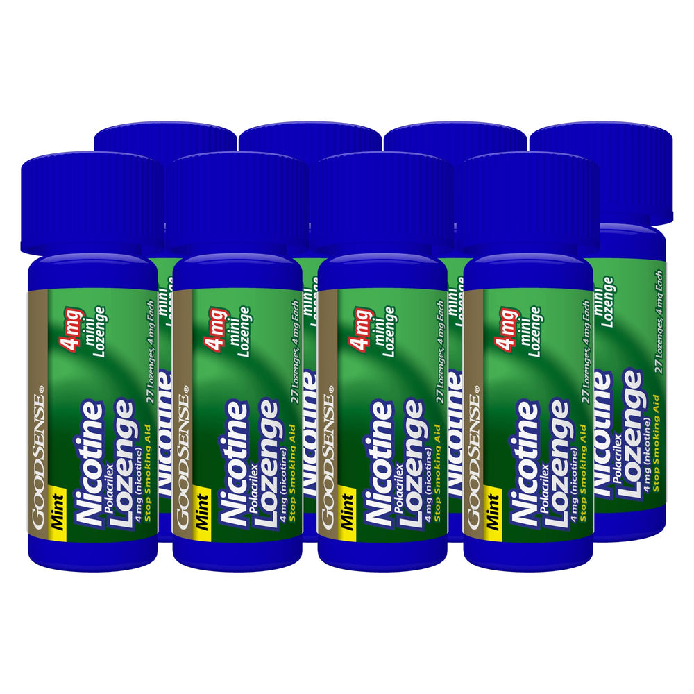 GoodSense Mini Nicotine Lozenge label, easy-to-follow directions.