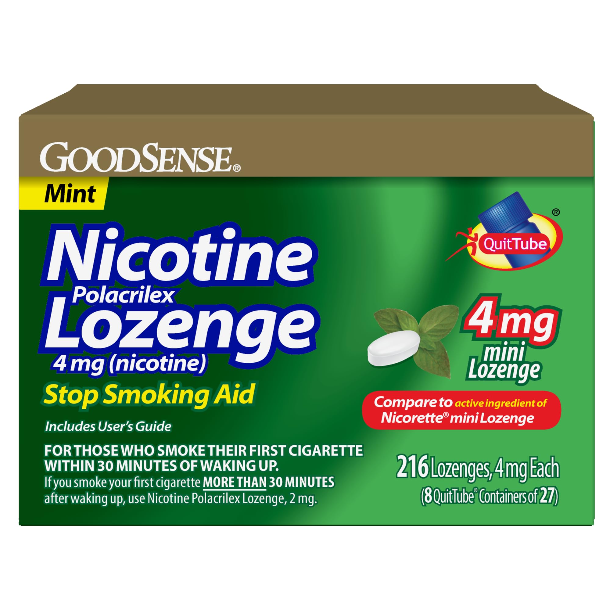 GoodSense Mini Nicotine Lozenge packaging, easy grab for cravings relief.