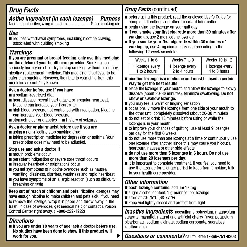 108-count GoodSense box featuring cherry lozenges for a quit plan