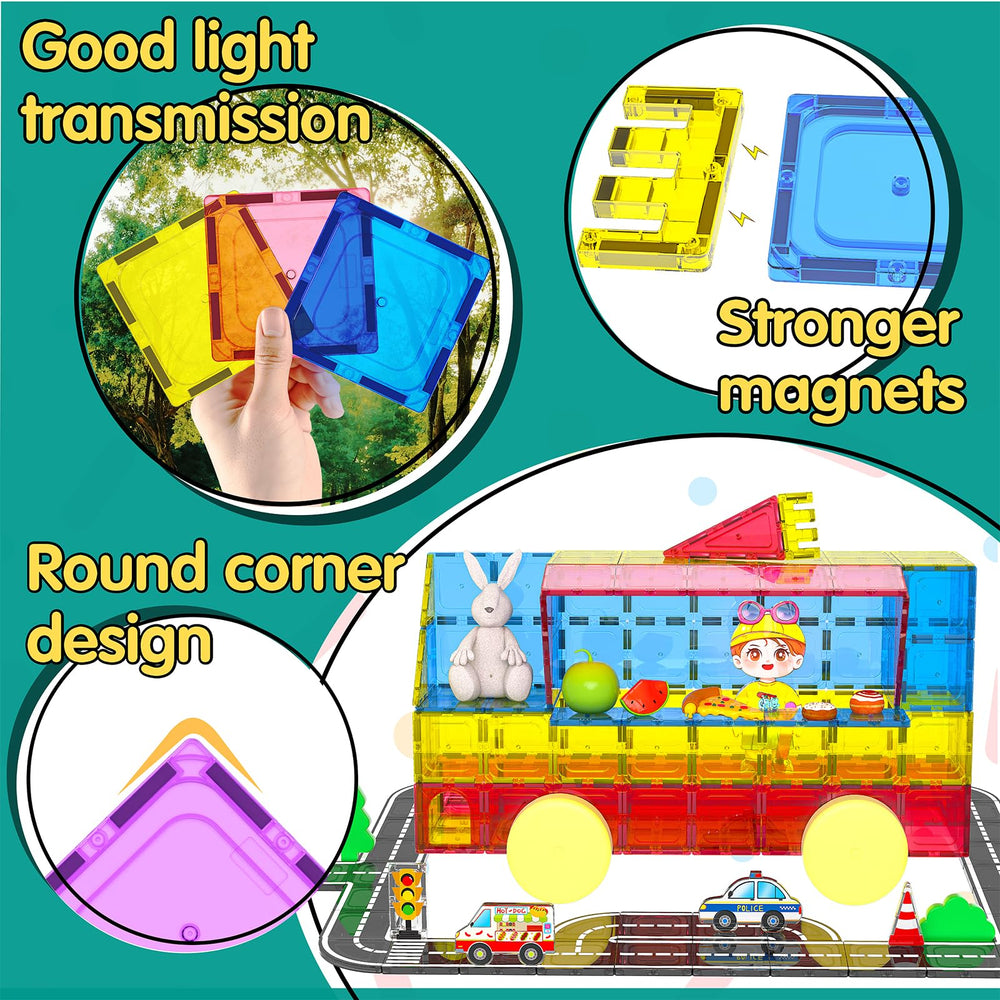 Goodtiles 106Pcs road-pattern tiles foster early planning and spatial awareness.