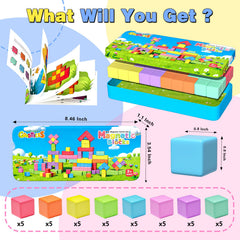 Goodtiles 40-piece magnetic blocks color set encourages creative building and color recognition