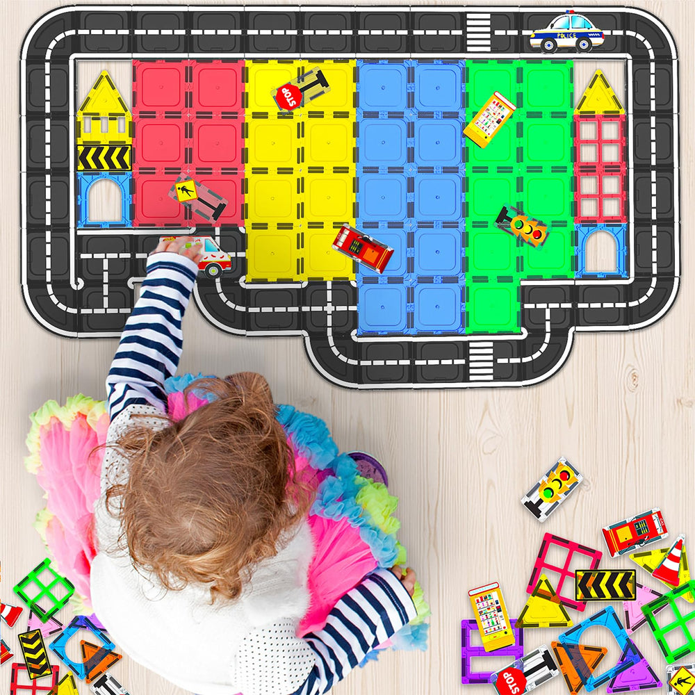 Goodtiles magnetic tiles feature easy-connectors for quick, mess-free setup.