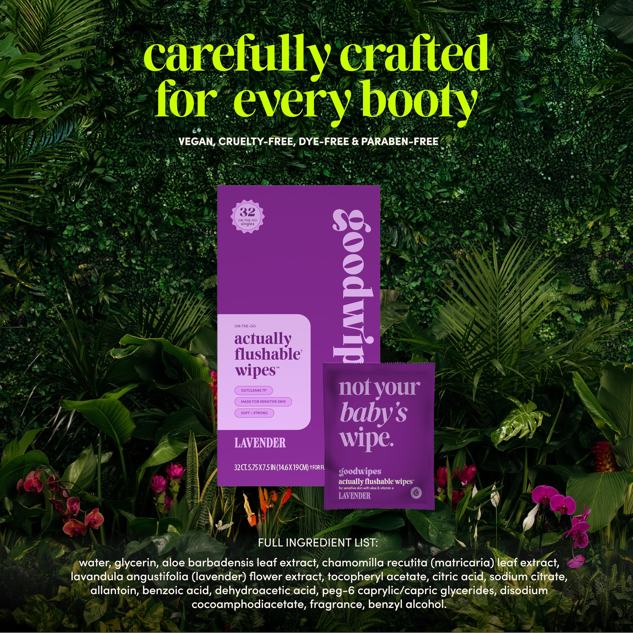 Goodwipes 40 percent larger wipes offering broader coverage per use.