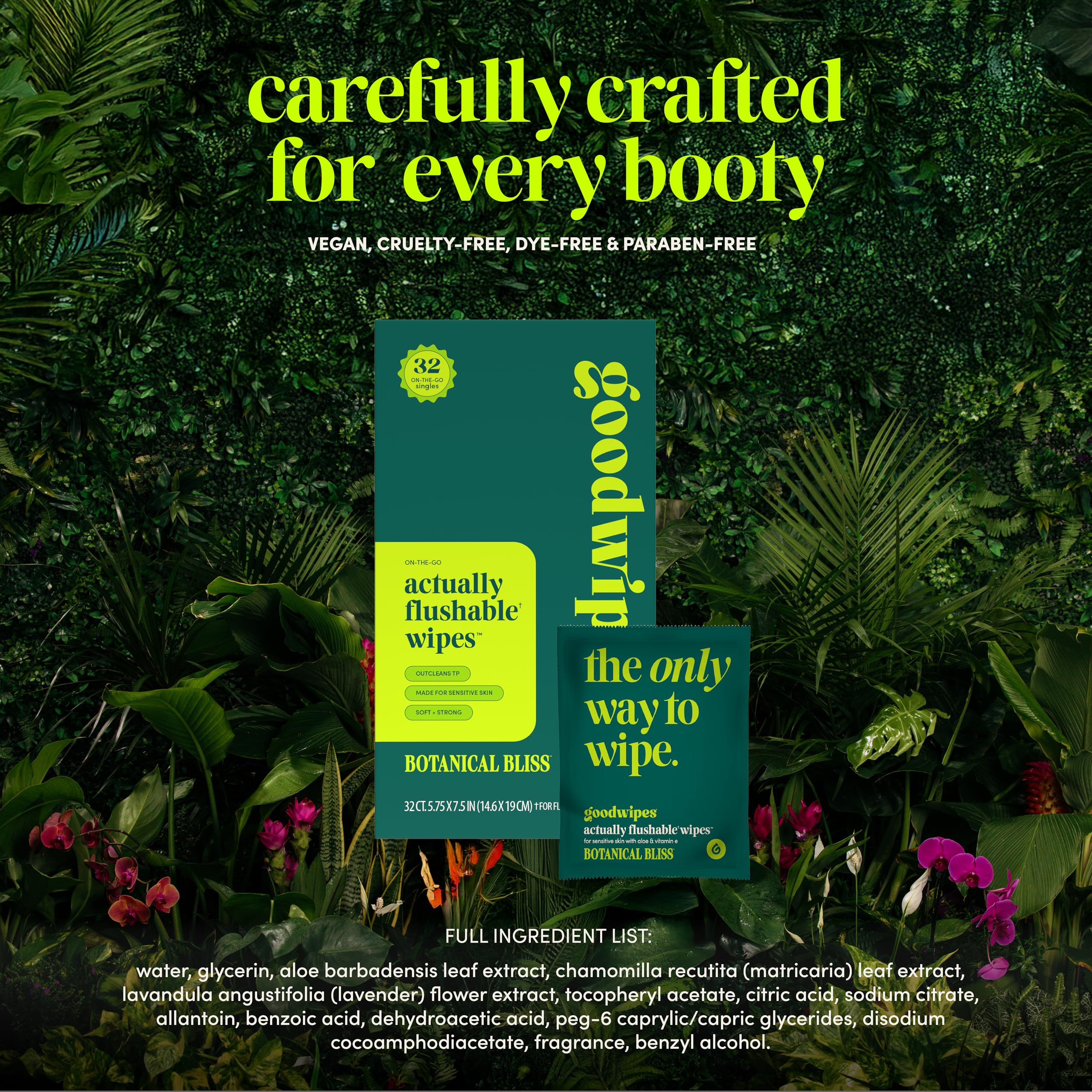 goodwipes botanical bliss portable mini wipes perfect for quick refresh anywhere.