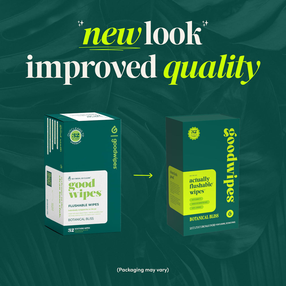 goodwipes botanical bliss travel packs fit in purse, car, or pocket.