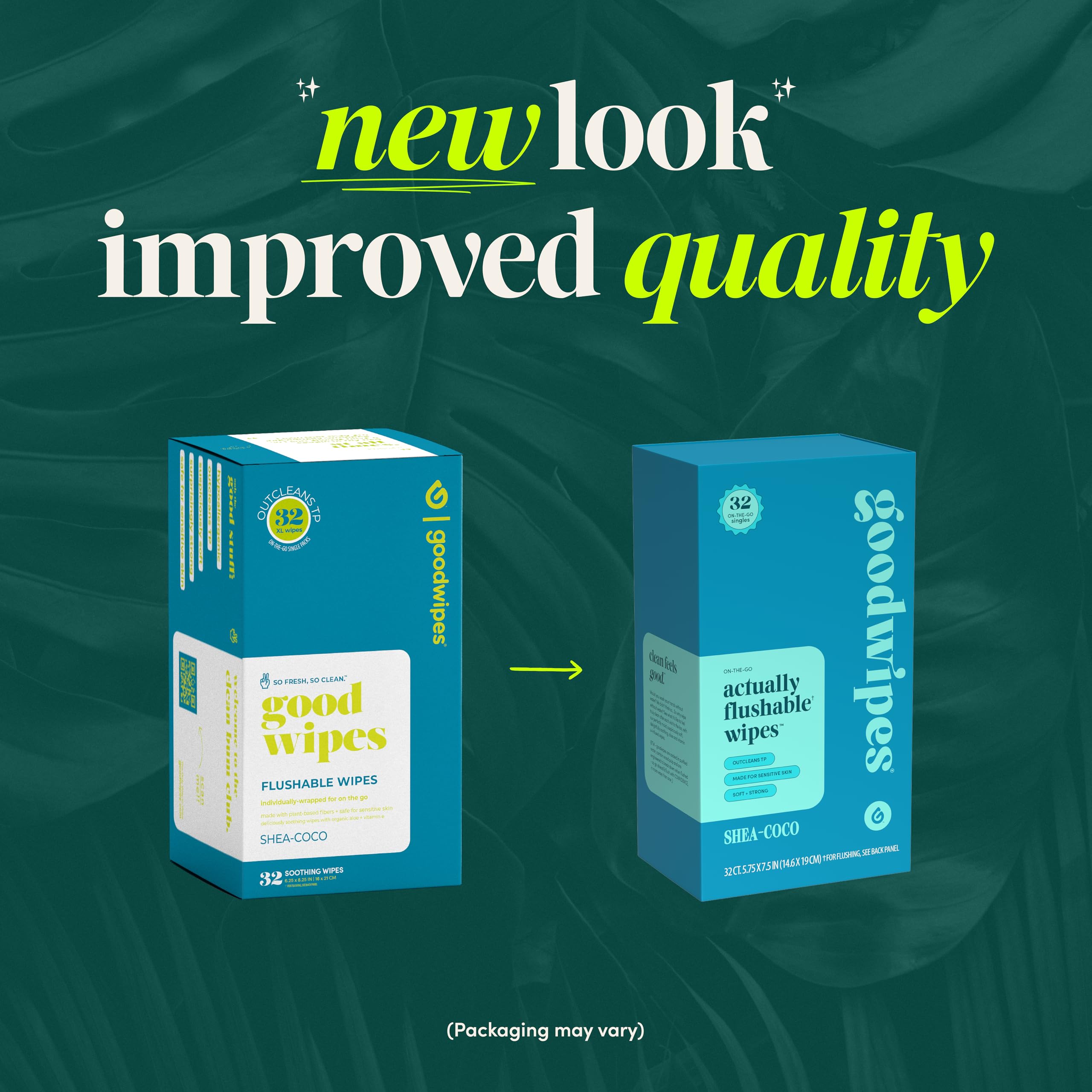 Plant-based fibers label on Goodwipes packaging
