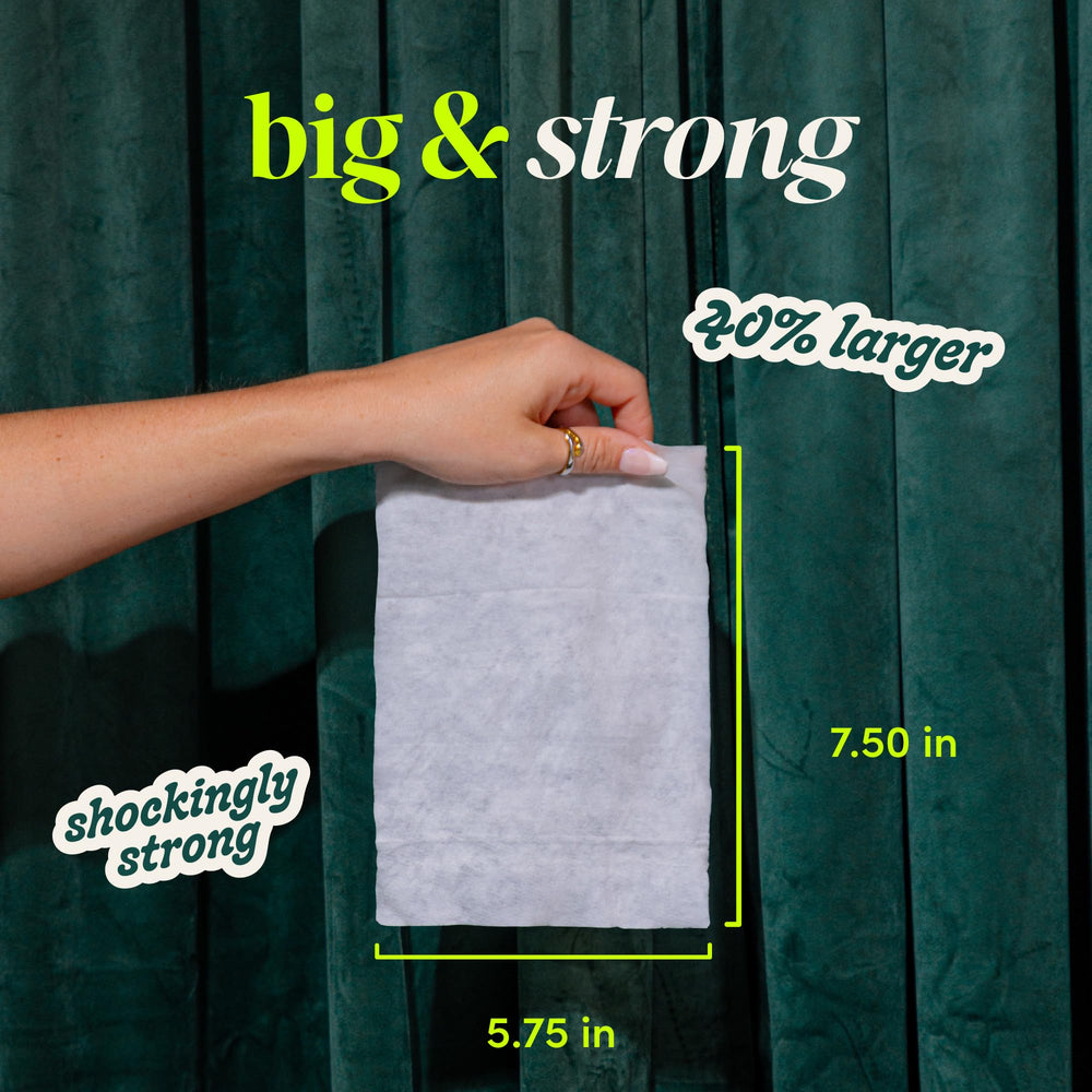 Texture and generous size of Goodwipes Rosewater for thorough cleansing.