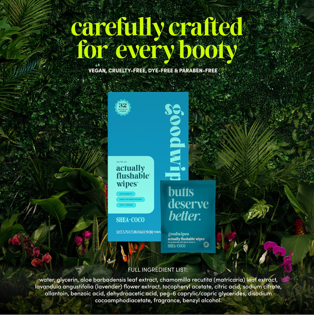 Shea Coco fragrance detail on Goodwipes packaging