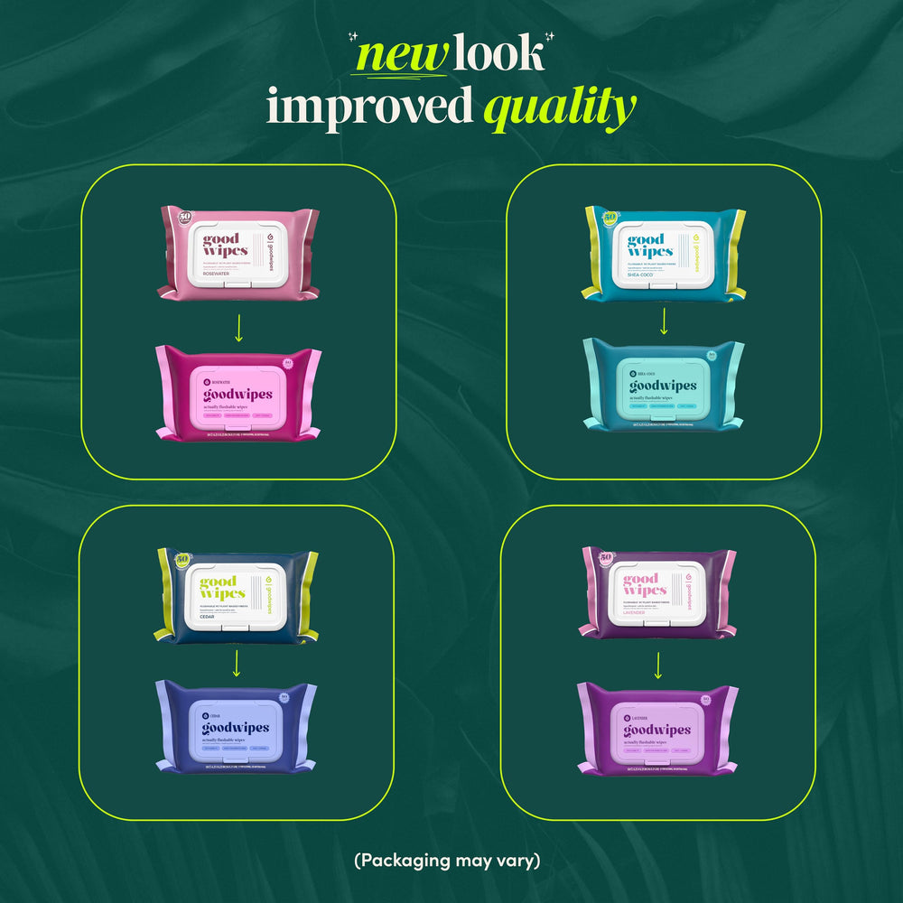 Goodwipes XL wipe size shown covering a hand