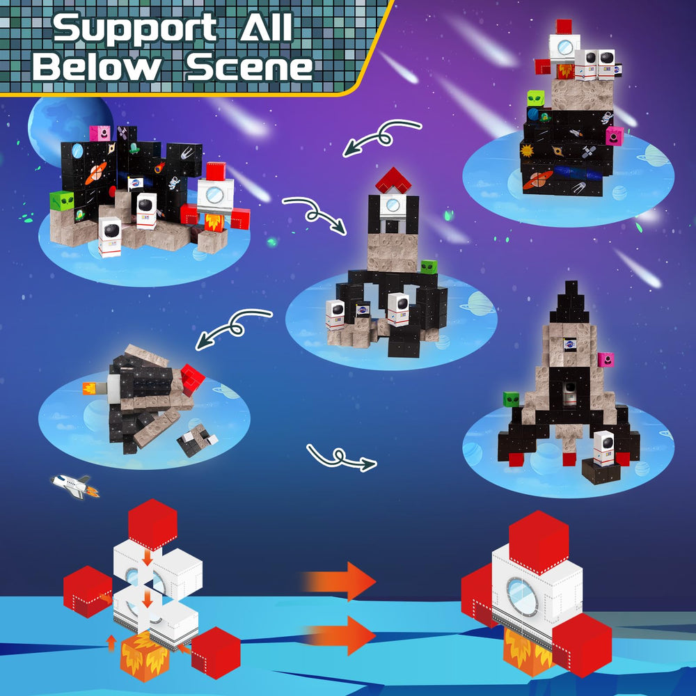 Goody King 21 designs magnetic blocks encourage endless building variations.