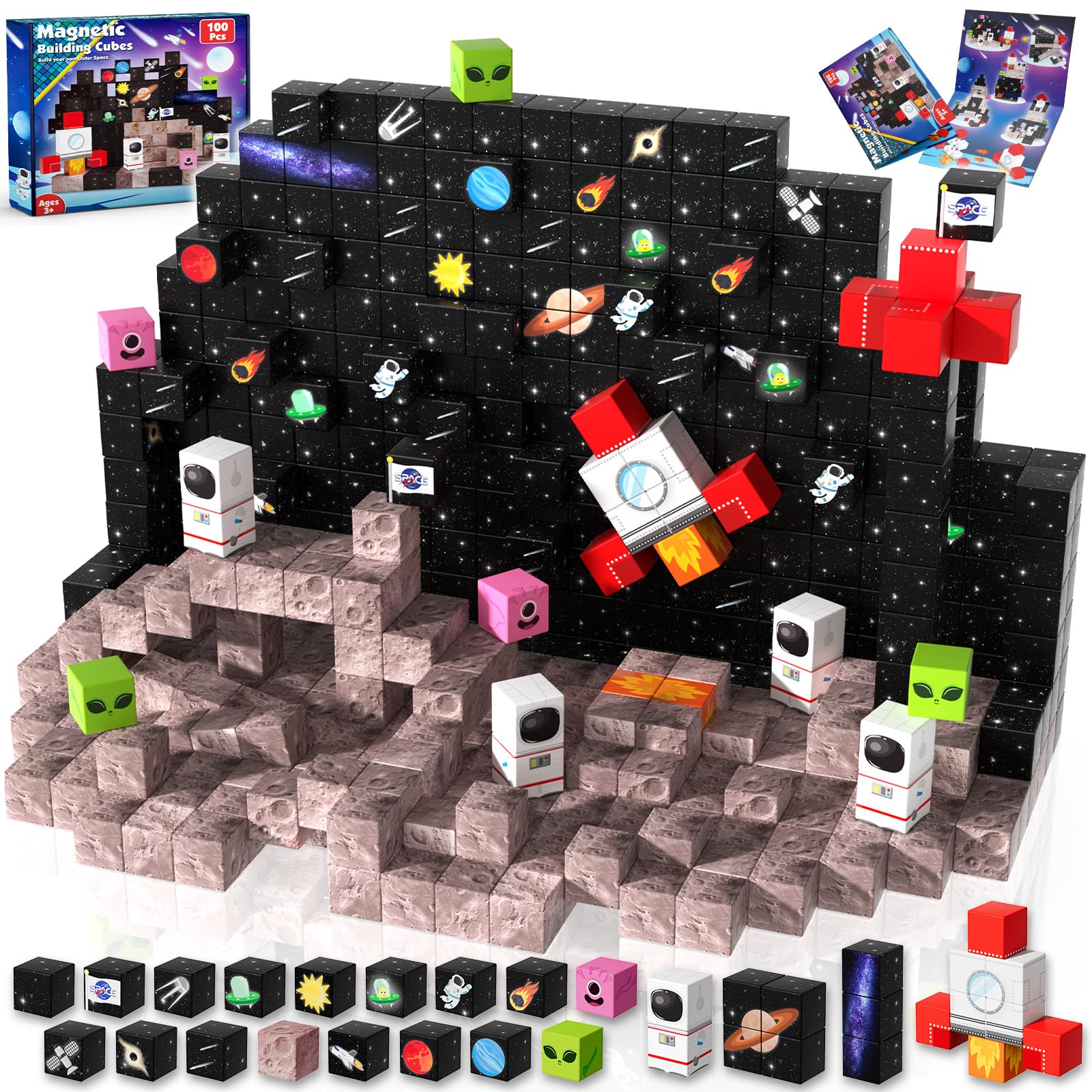 Goody King space rocket magnetic blocks in a kid-friendly layout boosting creativity.