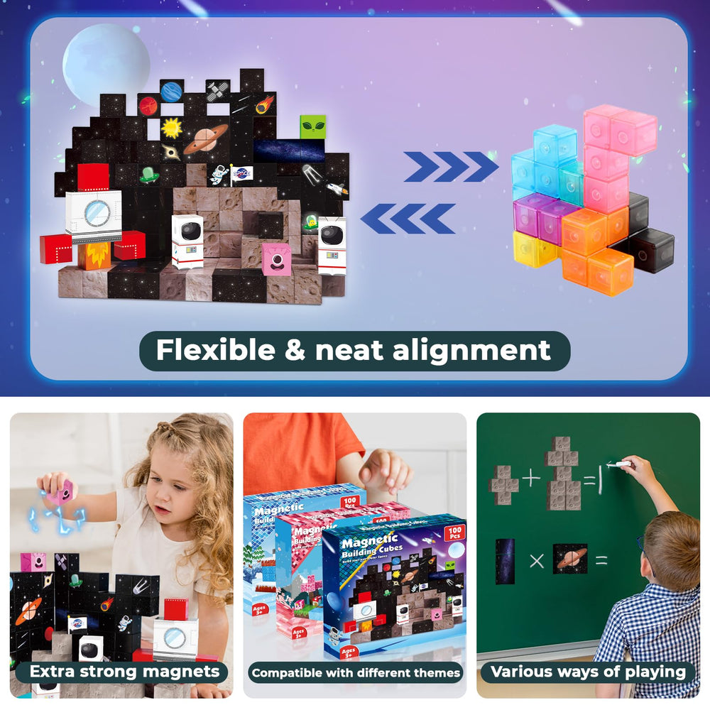 Goody King space theme tiles promote hands-on exploration and model construction.