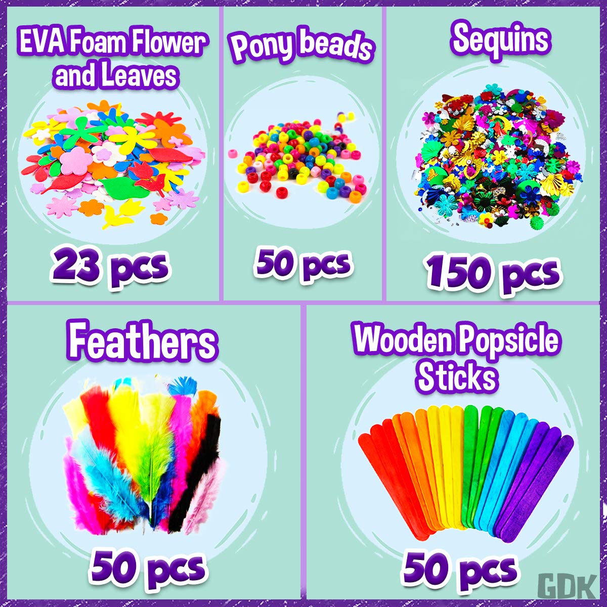 Goody King stickers and stencils create colorful embellishments for school projects.