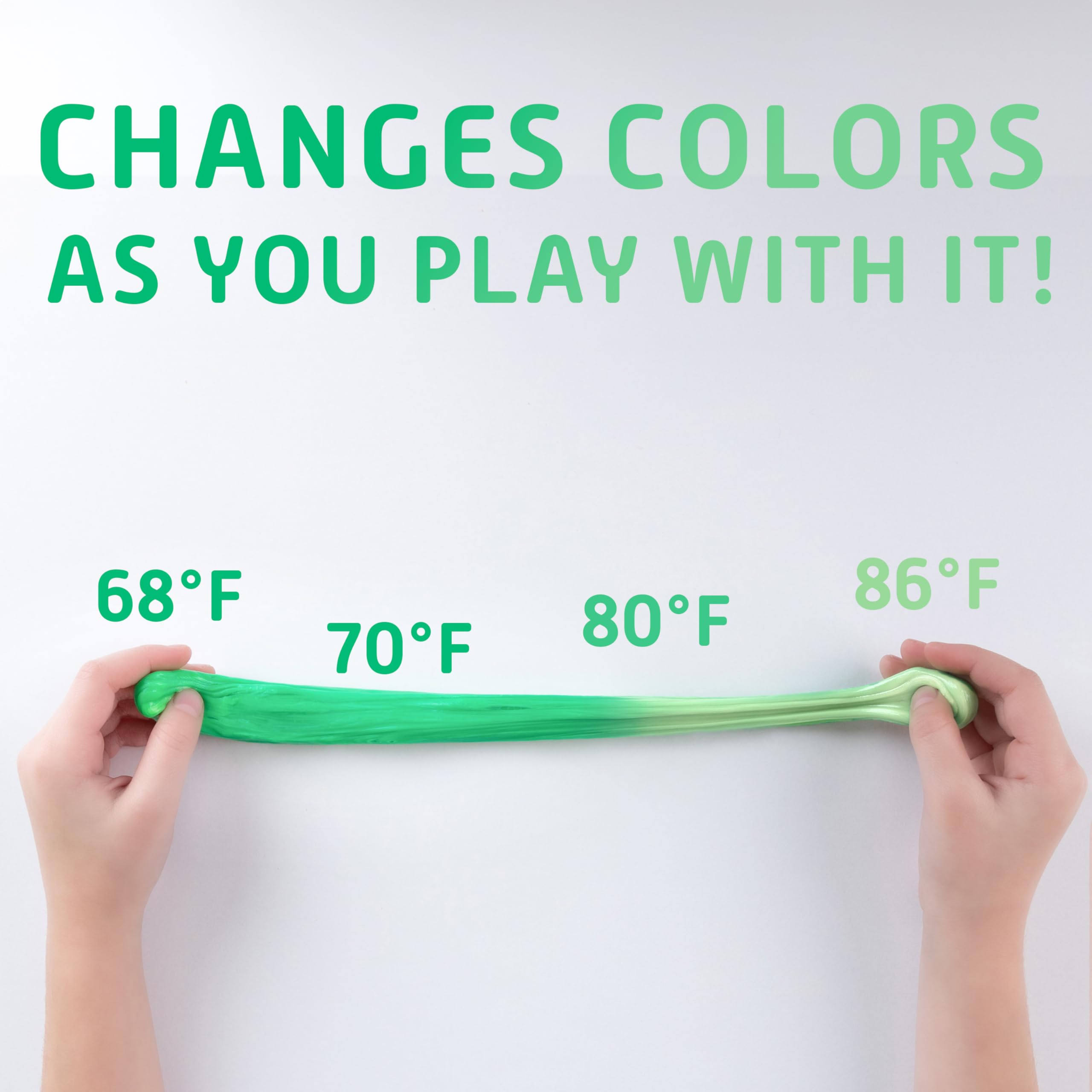 Goody Putty color-changing orange to peach sparks creativity during crafts.