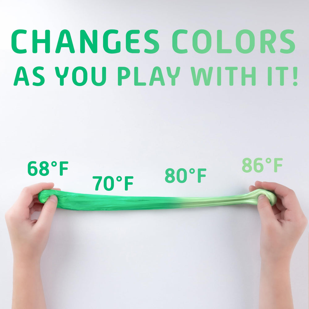 Goody Putty color-changing orange to peach sparks creativity during crafts.