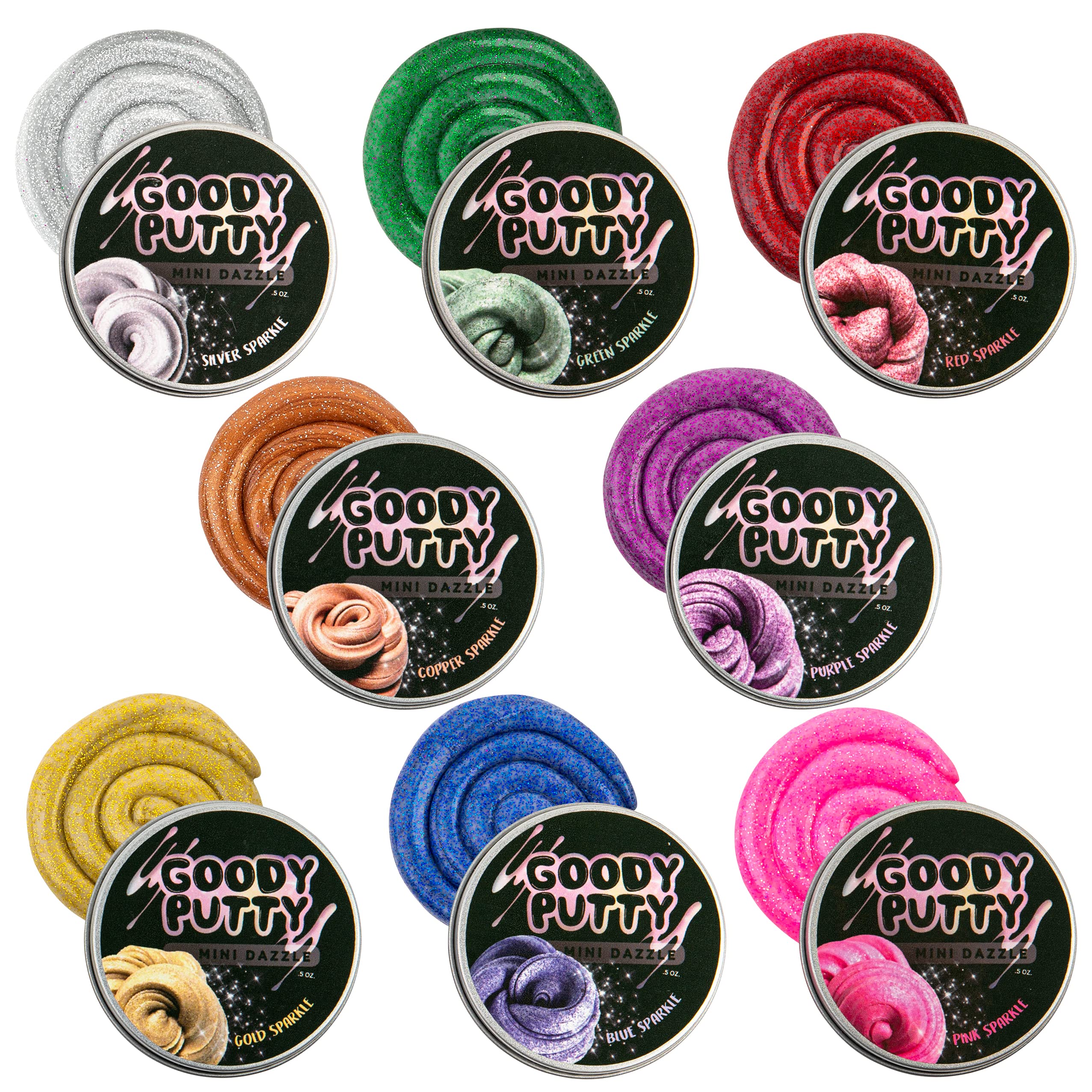 Goody Putty Mini Dazzle Blue Glitter Tin promotes tactile play and imaginative glittery fun.