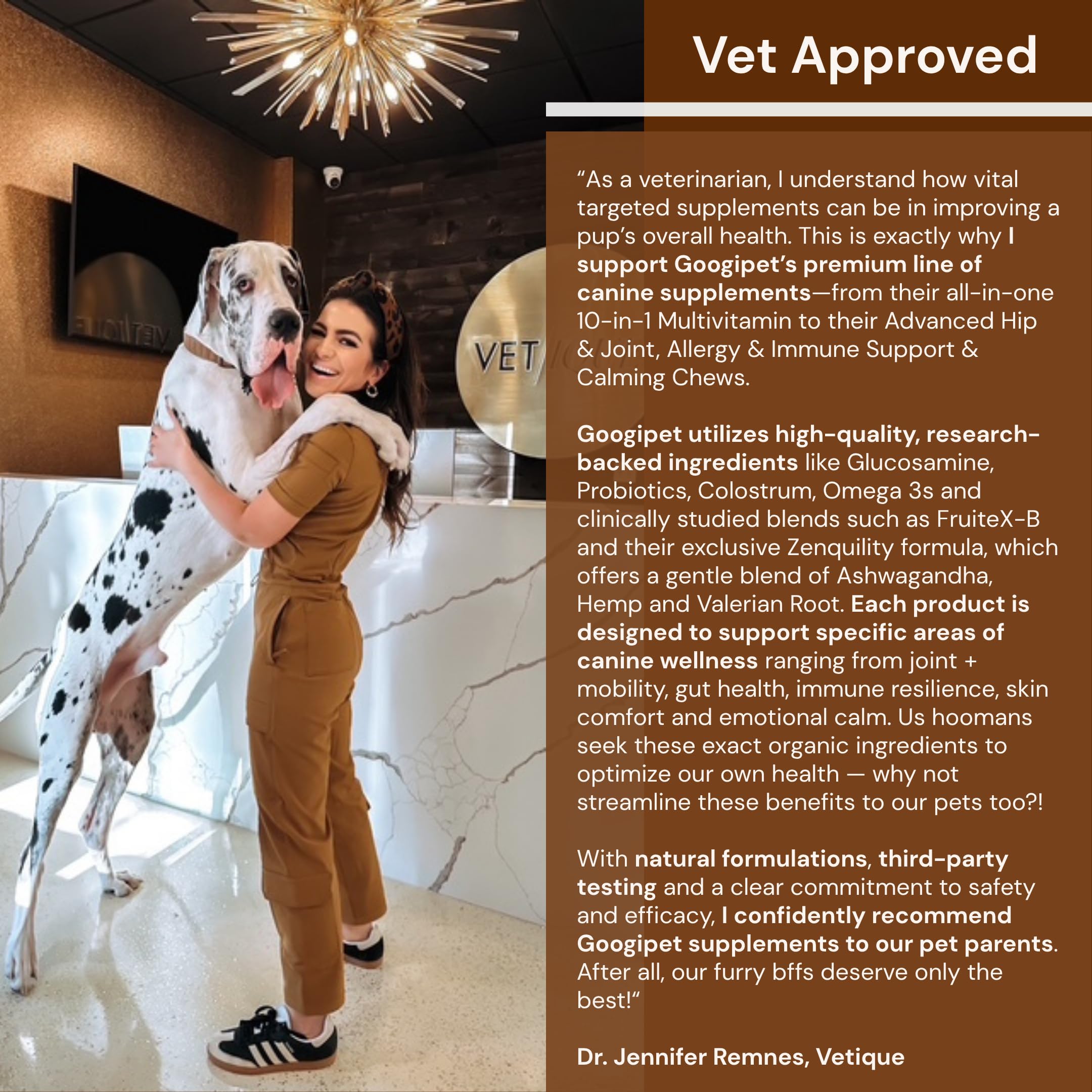 Googipet Probiotics USA-made soft chews in GMP facility.