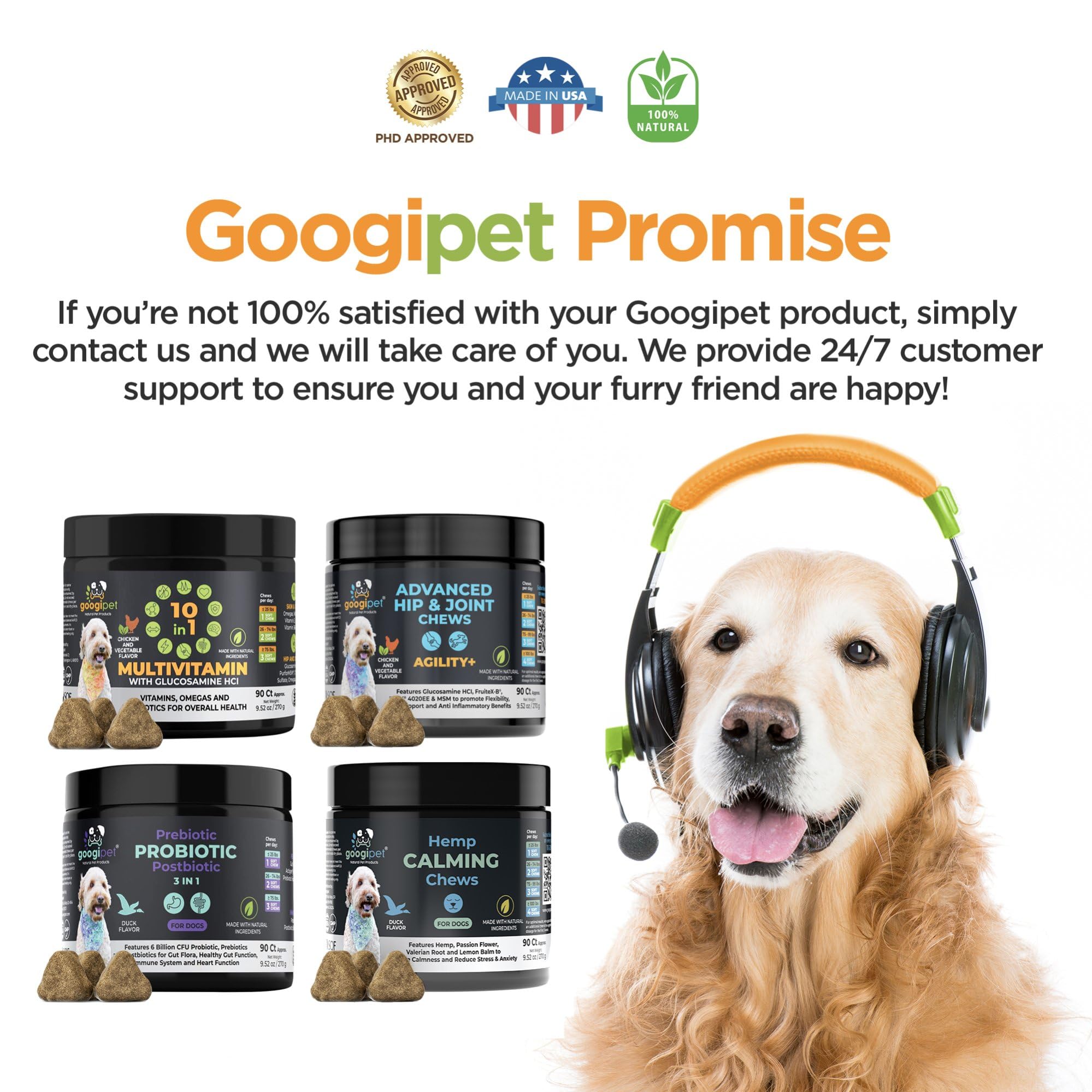 Googipet PurforMSM blend beside a product label highlighting joint support