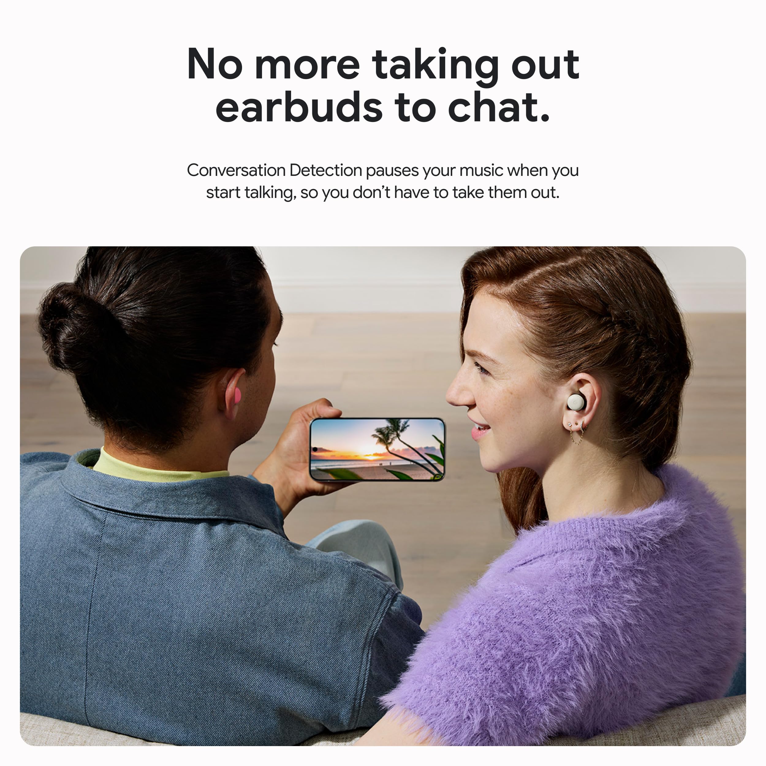 Google Pixel Buds Pro 2 transparency mode for ambient awareness while listening.