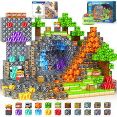 Gooidea Magnetic Blocks crystal mine cave for STEM play and fine motor skills.
