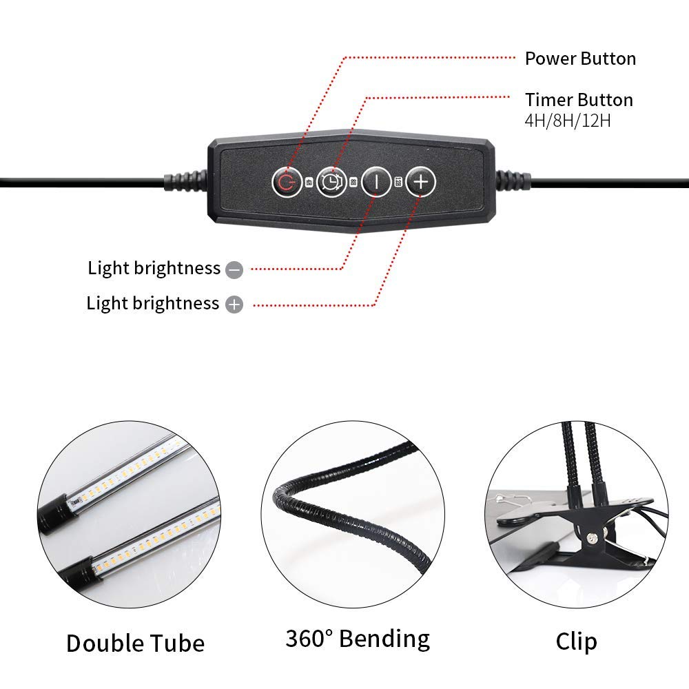 GooingTop energy-efficient 10W LED lamp lowers energy use for plants.