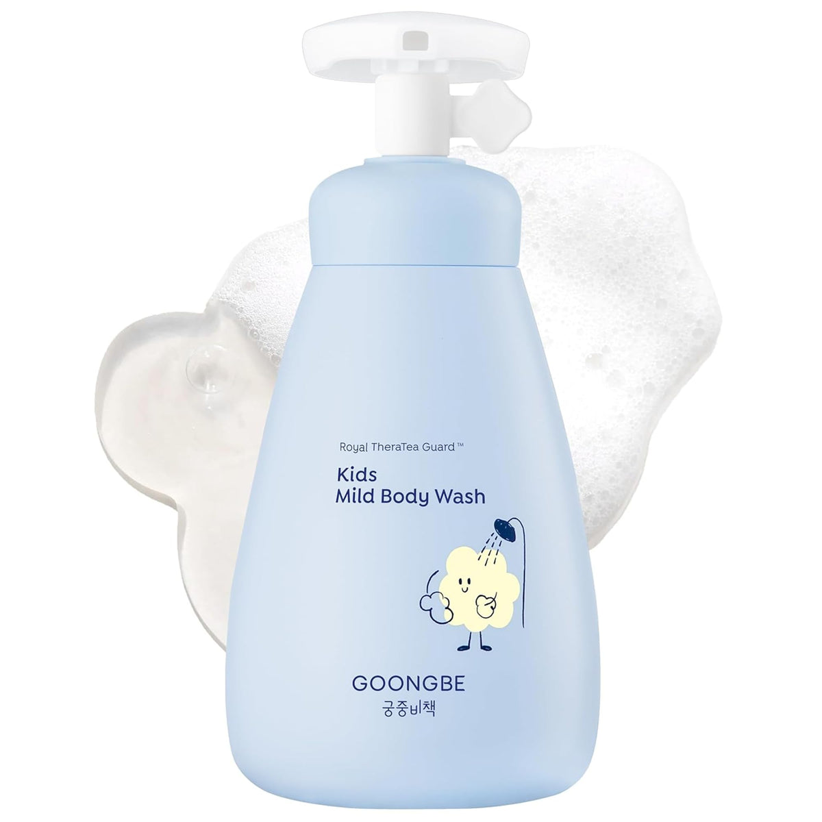 GOONGBE Kids Body Wash pump foam delivers tear-free cleansing for delicate skin.