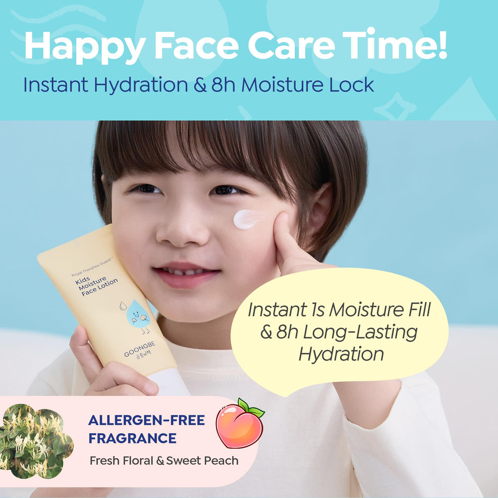 GOONGBE Kids Moisture Face Lotion is allergen-free and skin-tested for sensitive skin.