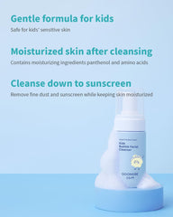 GOONGBE Kids Travel Toiletry Set face cleanser removes sunscreen without stinging eyes.