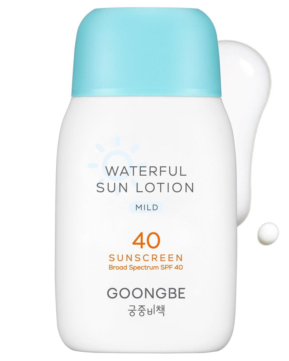 GOONGBE Waterful Sun Lotion bottle front – mineral sunscreen for sensitive skin.