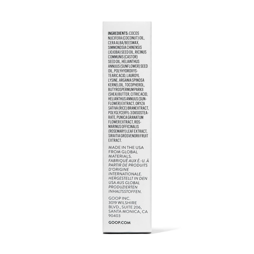 Goop Beauty Clean Lip Balm packaging ready for travel moisture