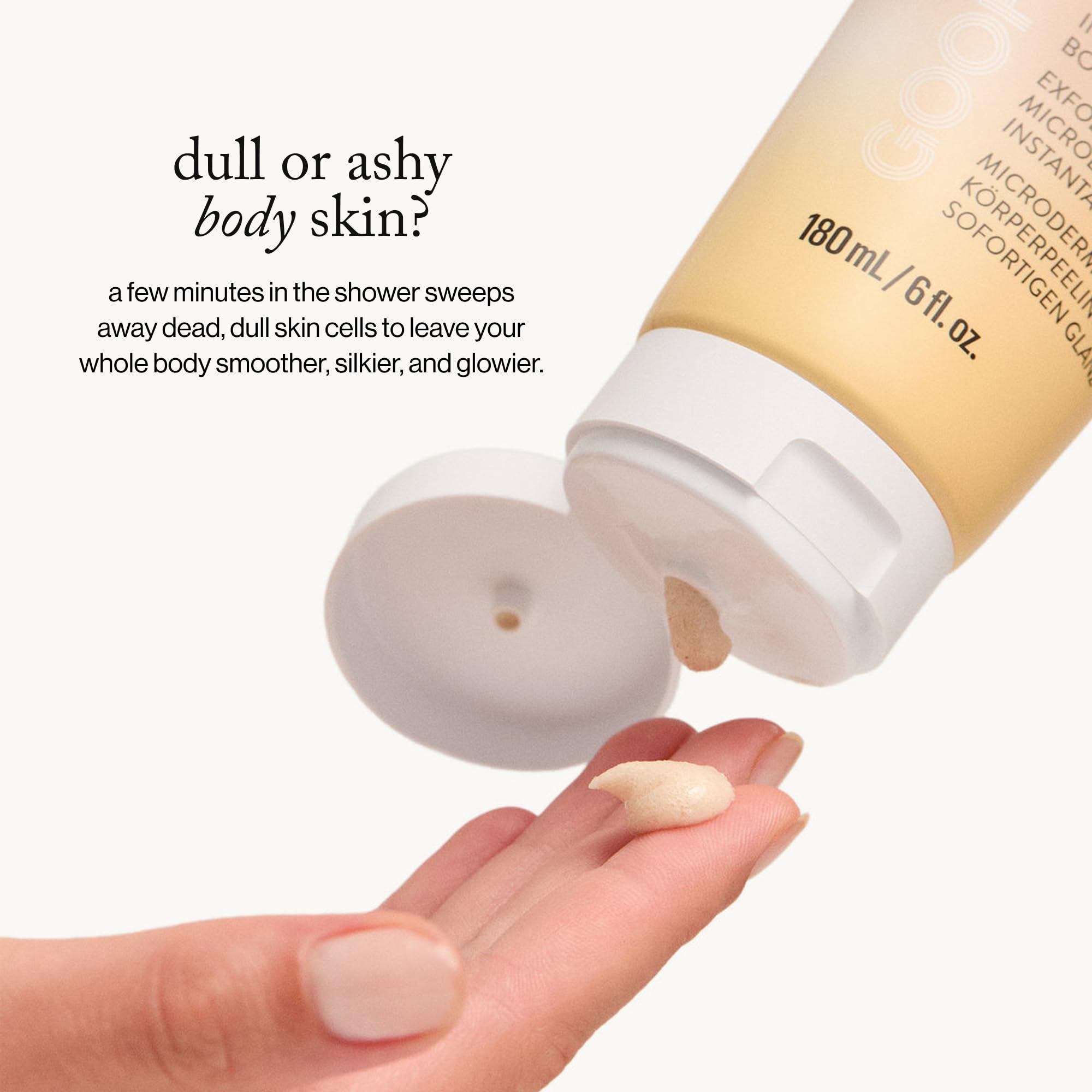 goop Beauty Microderm Body Polish massage in shower for exfoliation