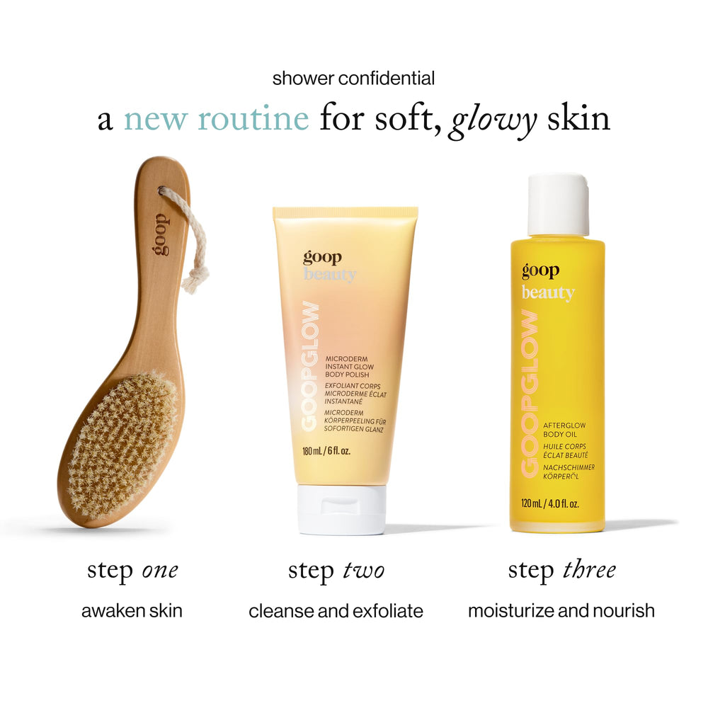 goop Beauty Microderm Body Polish whipped texture clinging to skin