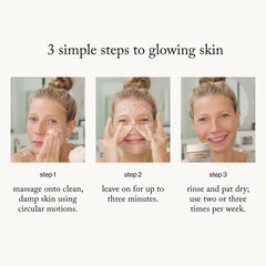 goop Beauty Microderm Exfoliator application on cheek illustrating prep for smoother makeup