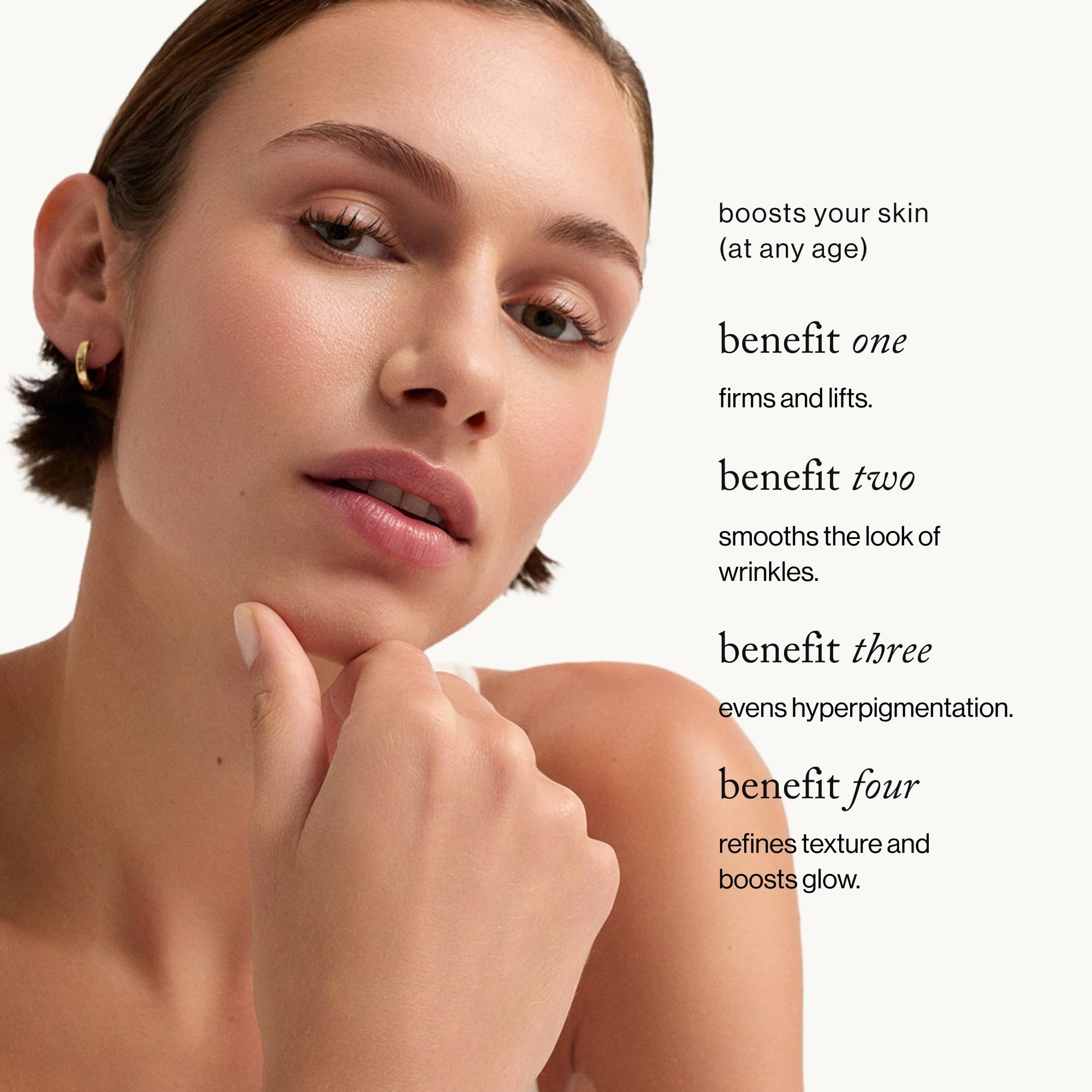 Serum swirl on skin displaying smooth, hydrated texture and even tone.