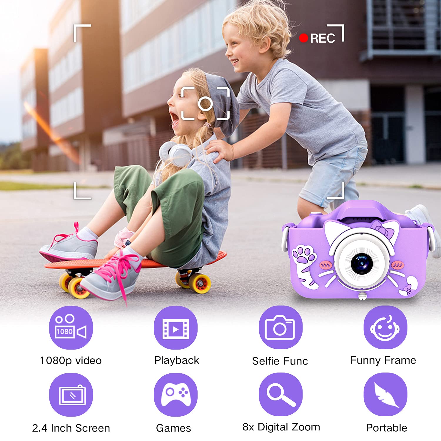 Goopow Kids Camera 1080P video captures clear memories during play.