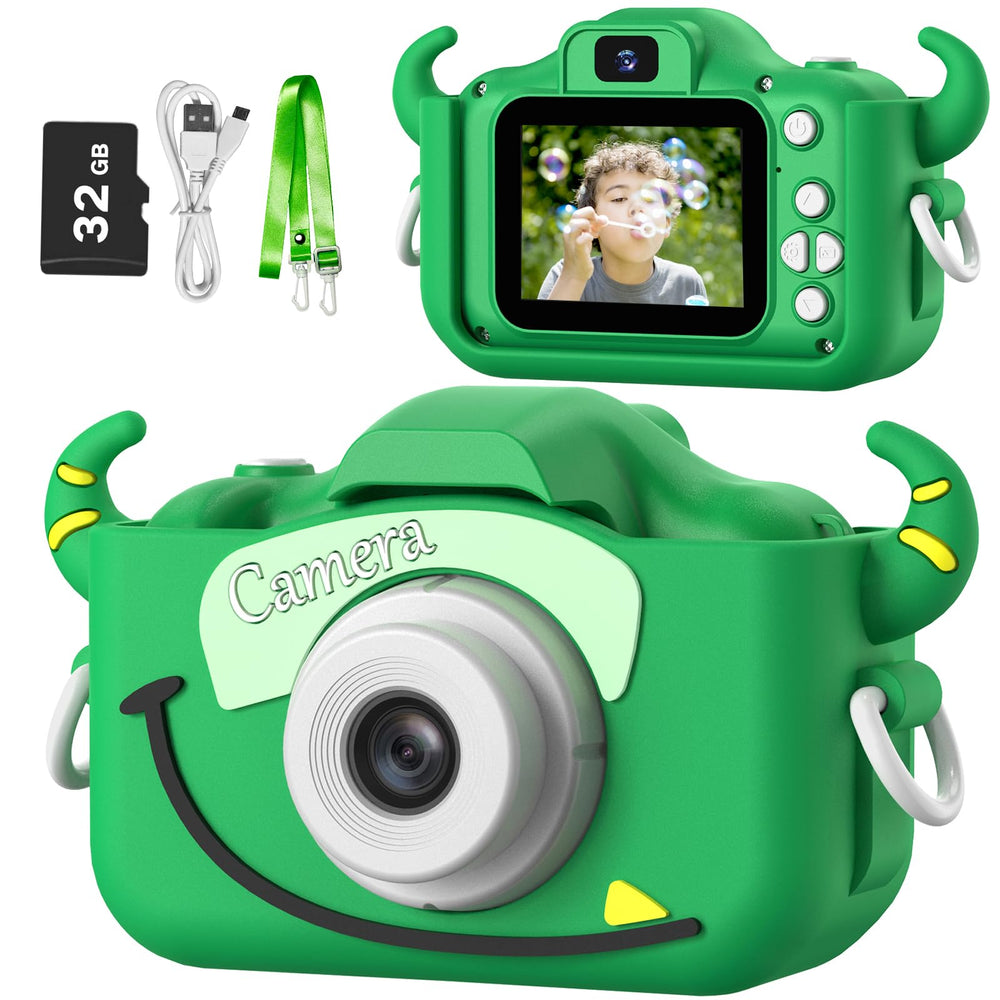 Goopow Kids Camera front view for easy, durable kid photography.