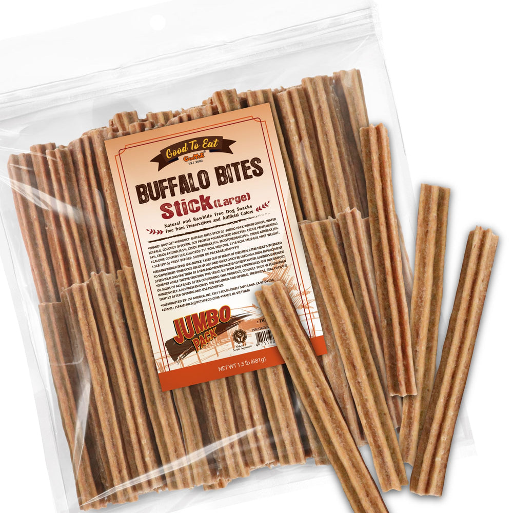 Gootoe Buffalo Dog Treats large buffalo bites provide lean protein for training rewards