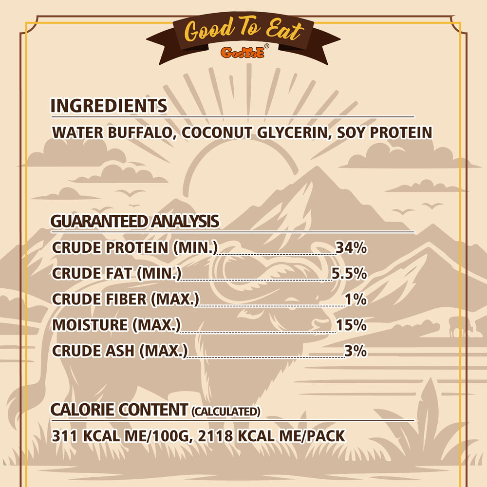 Gootoe Buffalo Dog Treats no artificial additives for pure flavor