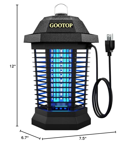GOOTOP Bug Zapper black ABS shell blending with outdoor environments.