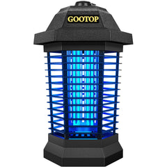 GOOTOP Bug Zapper outdoor front view showing compact design and attract-at-work setup.