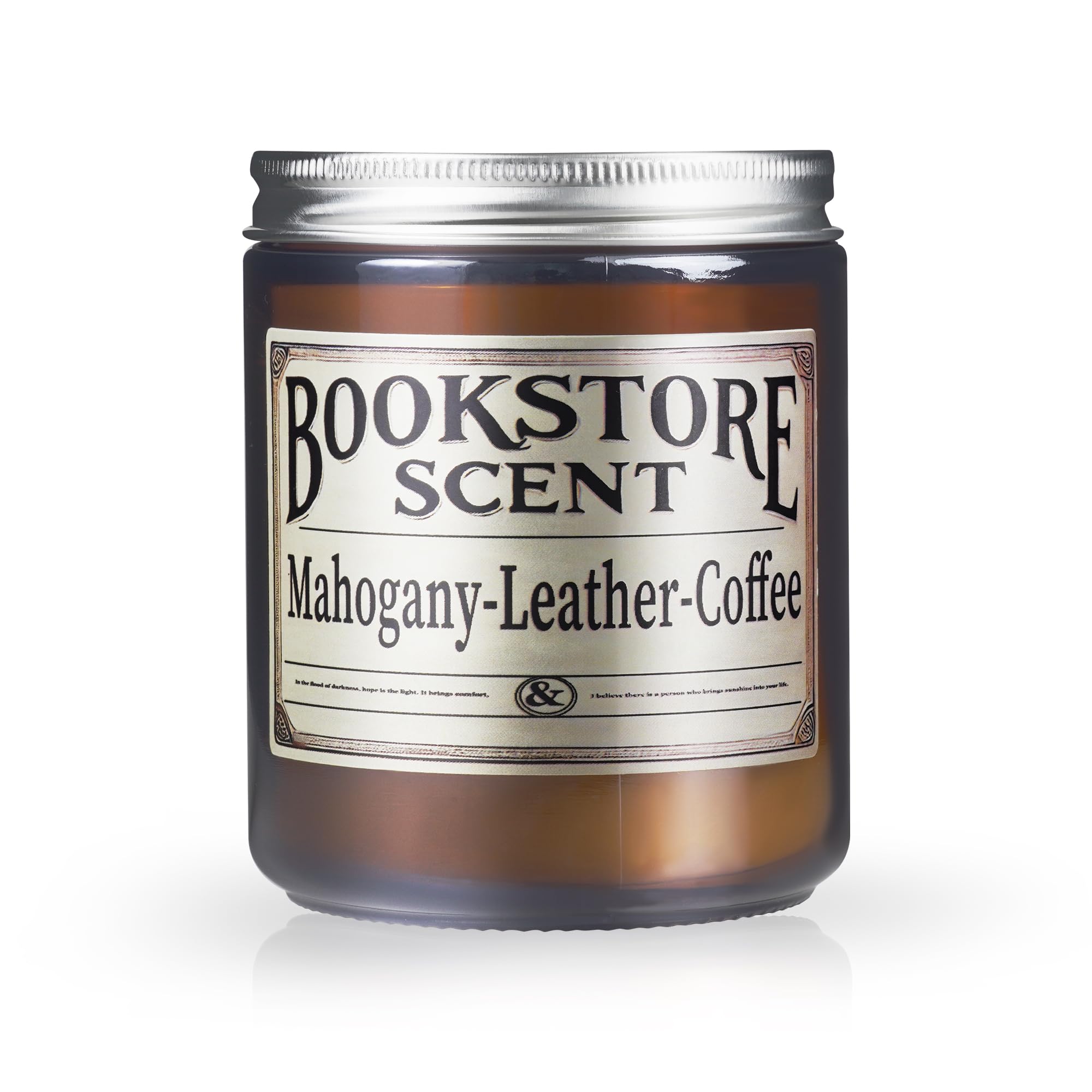 GOPAS Book Lover Candle in amber jar creates cozy reading ambiance