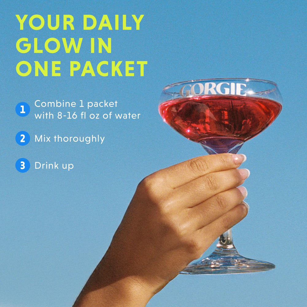 GORGIE Glow Aquamin minerals support daily wellness in a quick mix.