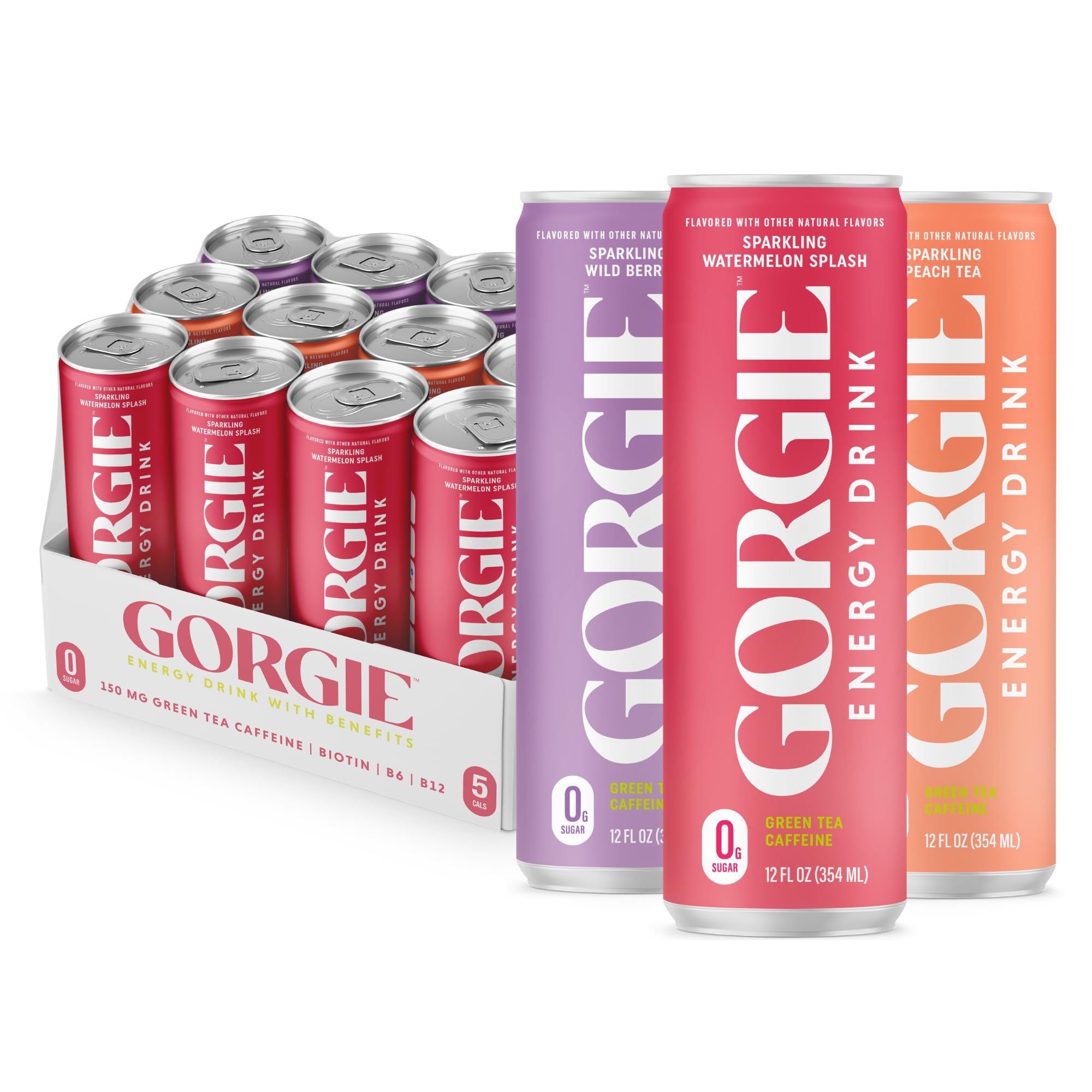 GORGIE Original Variety bottle pour showing citrus sparkle and energizing flavor
