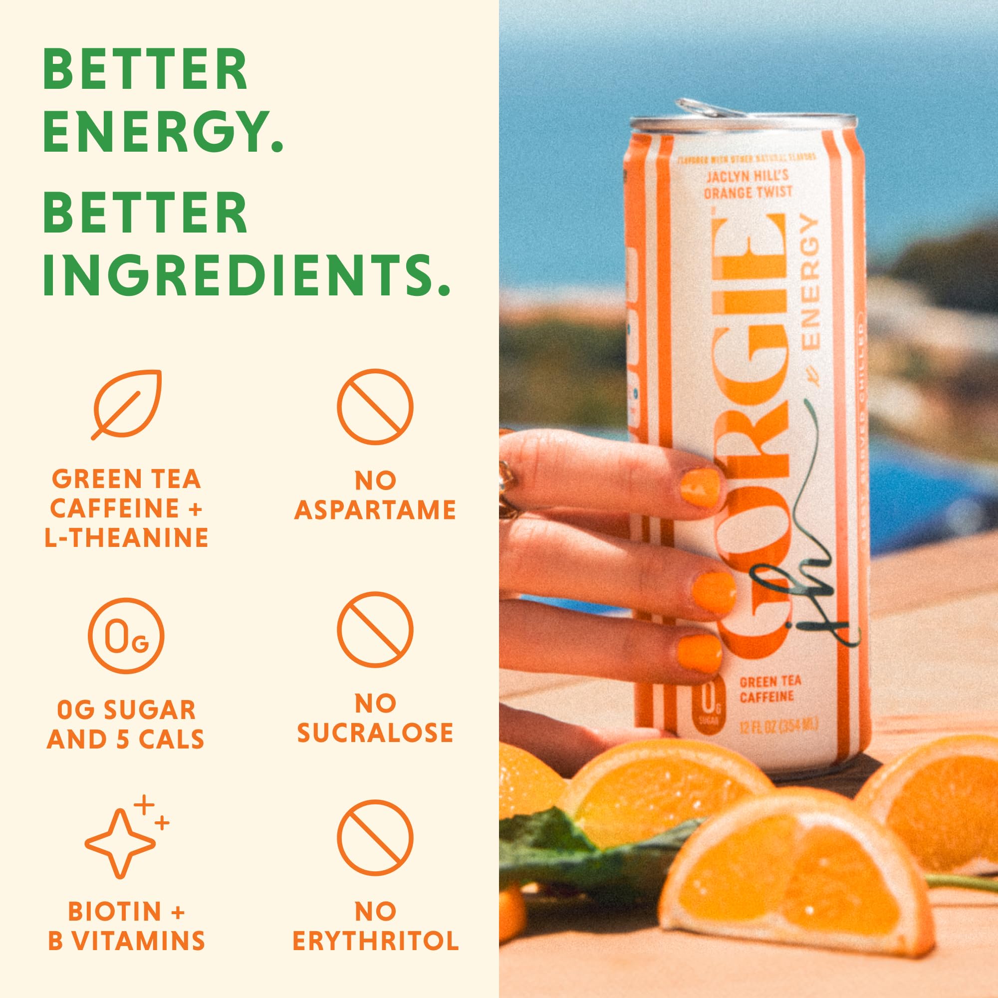 GORGIE Orange Twist 12-pack display for on-the-go energy.